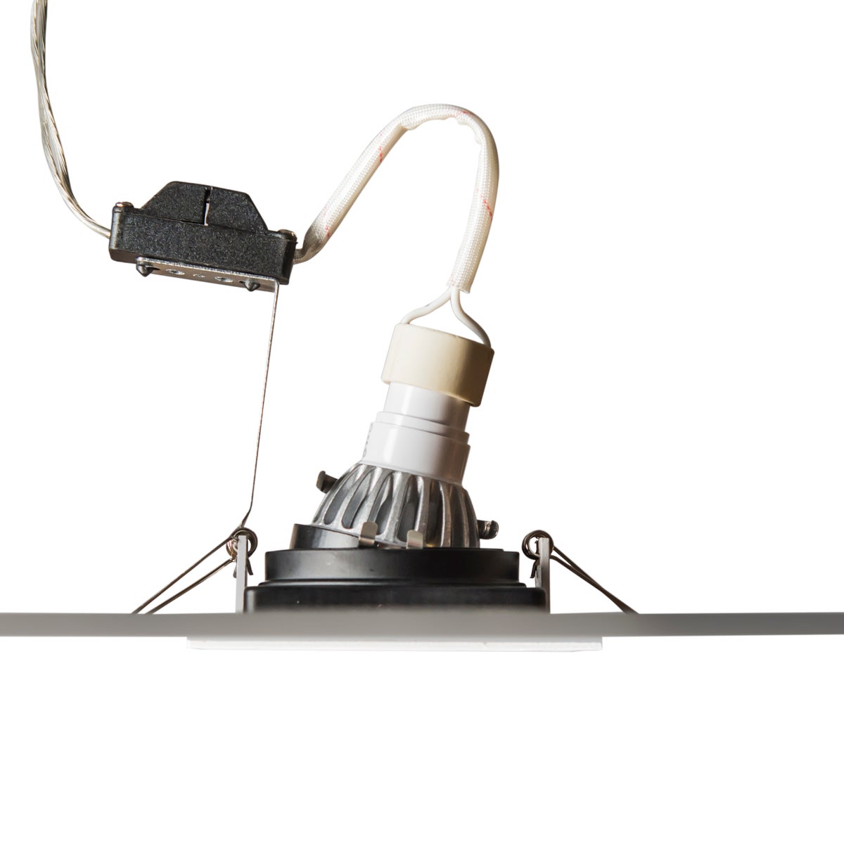 Moderne inbouwspot, wit met zwart, verstelbaar – Carree