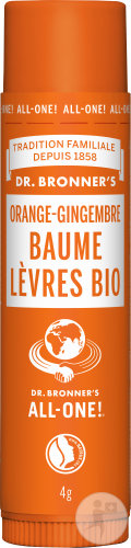 Dr Bronner's Baume À Lèvres Bio Orange Gingembre Toutes Peaux Stick 4g
