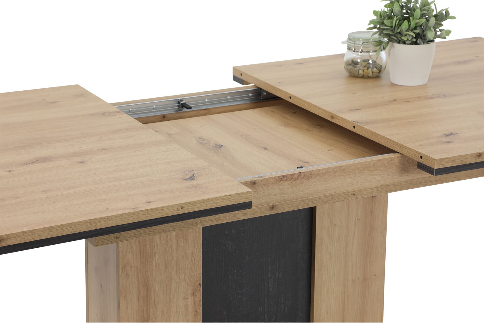 Esstisch Atlanta Artisan Eiche-/Burned Wood-Optik 160(210) x 75 x 90 cm