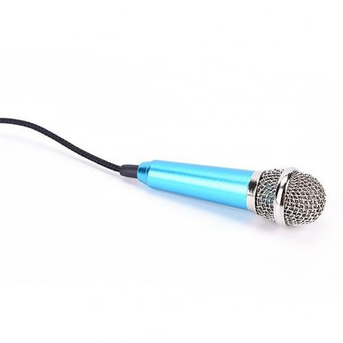 Mini Mikrofon mit 3.5mm Klinke Anschluss für Handy / Tablet / PC - Blau