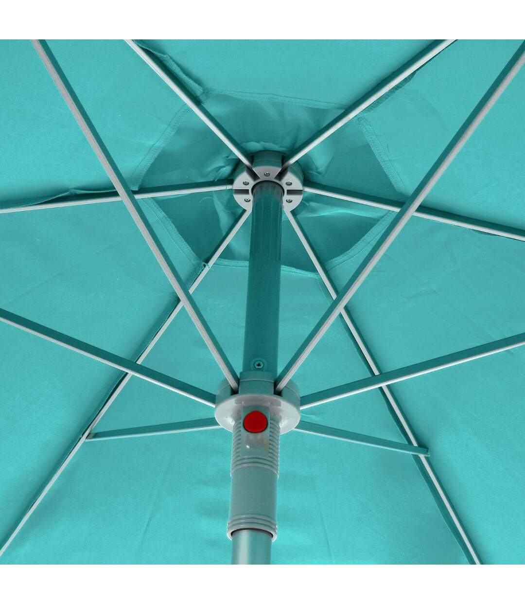 Parasol droit rond Anzio - Diam. 230 cm - Bleu émeraude
