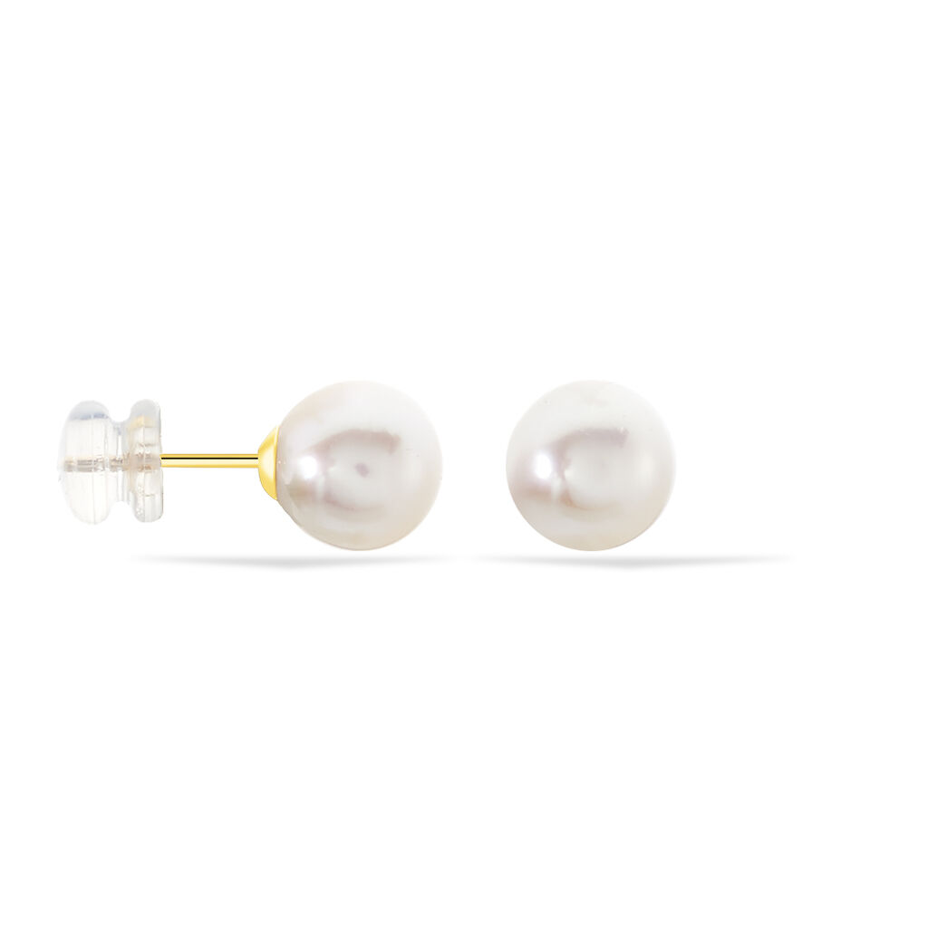 Boucles D'oreilles Puces Suki Or Jaune Perle De Culture