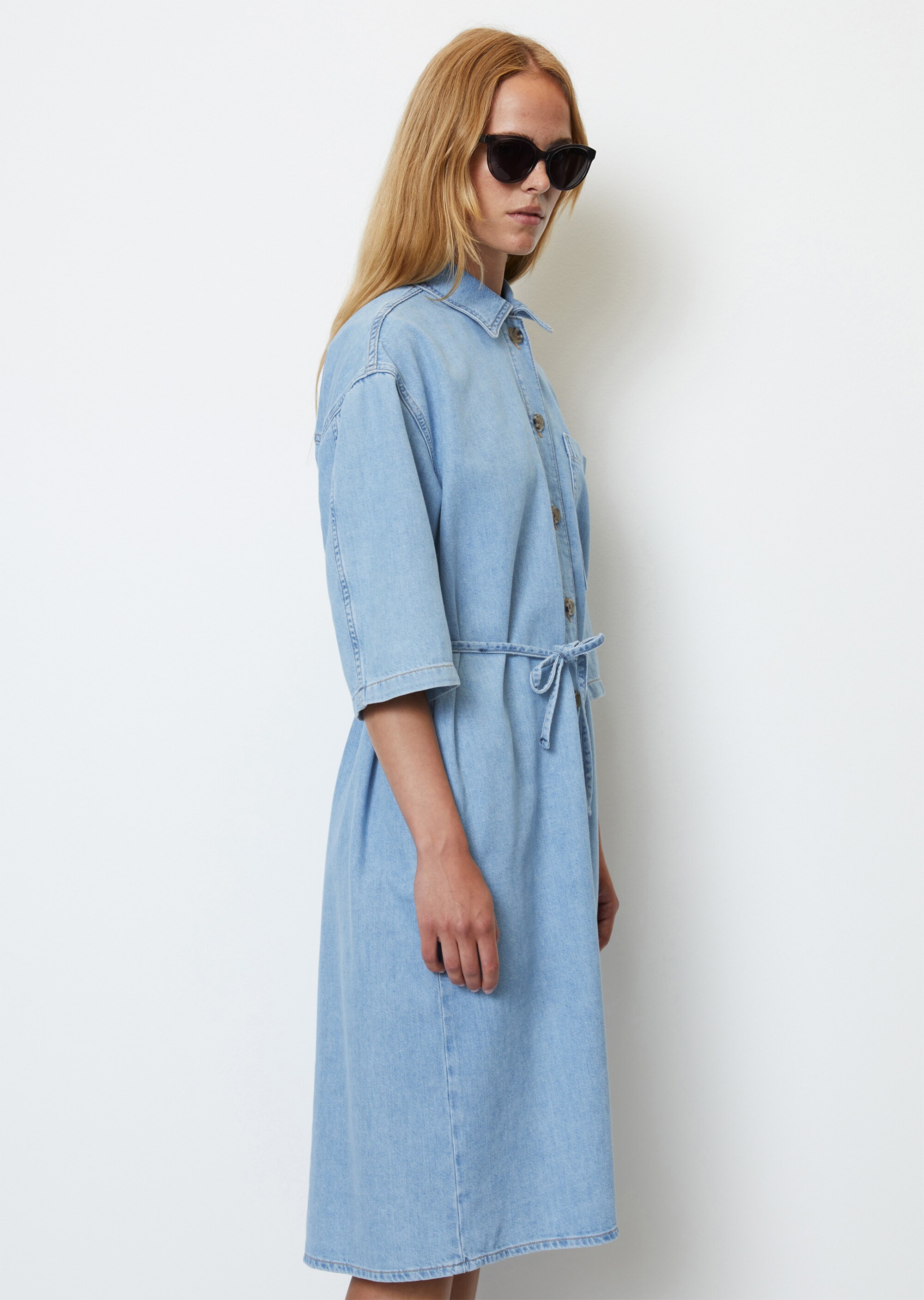 Jeans-Hemdblusenkleid relaxed aus Organic Cotton-Lyocell-Mix