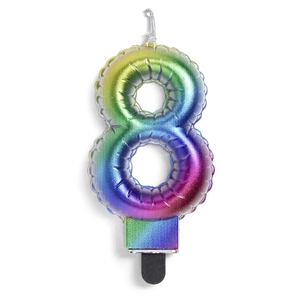 Bougie anniversaire chiffre 8 iridescent