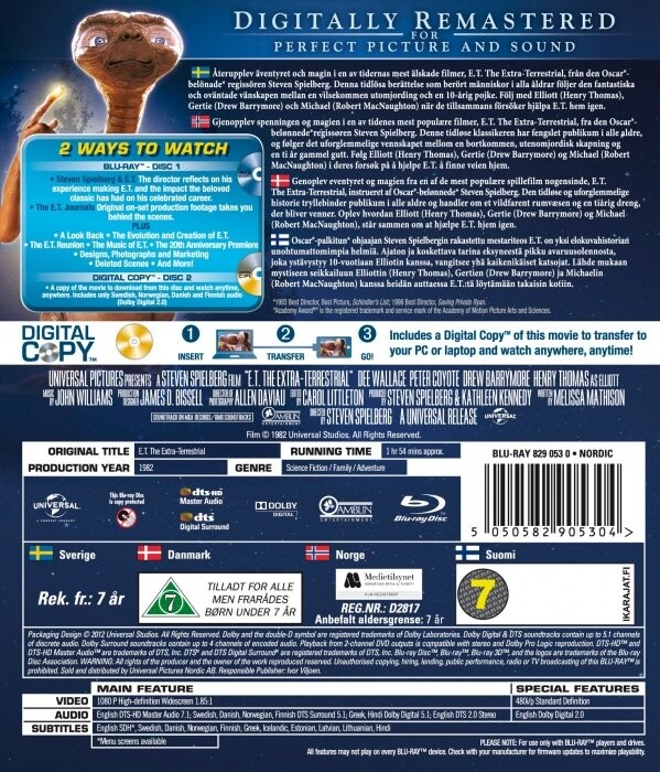 E.T. Film - The Extra-Terrestrial - Blu-Ray