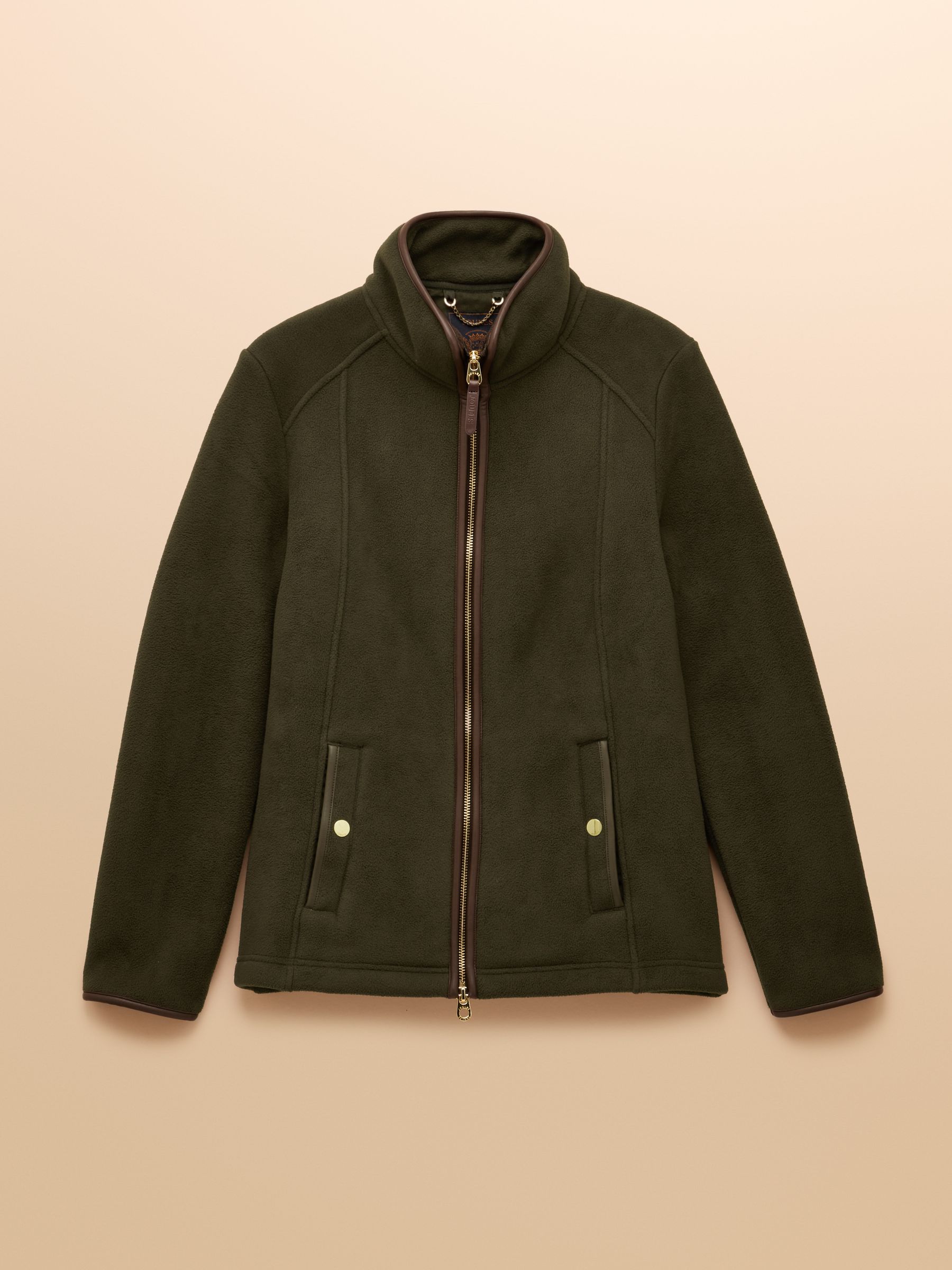 Groen - Heritage fleece met doorlopende rits