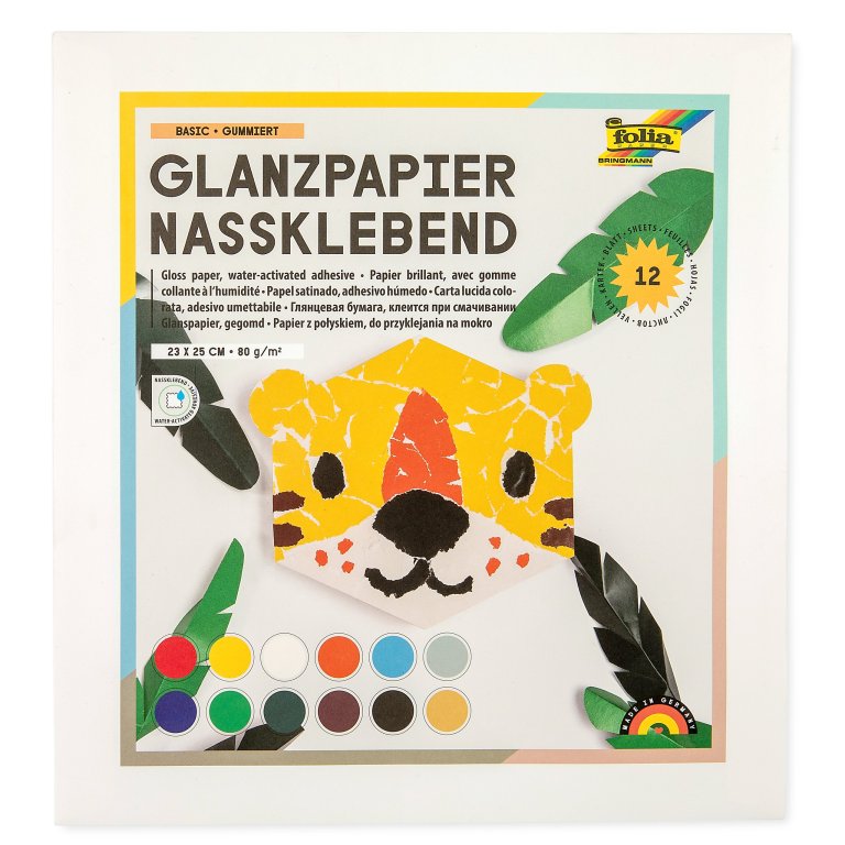 Buntpapier, einseitig gummiert