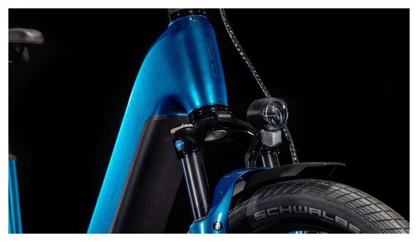 VTC Électrique Cube Kathmandu Hybrid EX 800 Easy Entry Shimano Cues 11V 800 Wh 700 mm Bleu Electric 2025