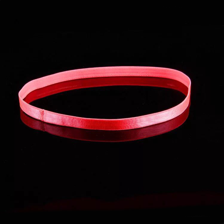 (4er Set) Anti-Rutsch Silikon Haarband Elastisches Sport / Fitness Gummiband für Laufen / Workout / Joggen (One-Size) - Pink / Rosa / Weiss / Schwarz