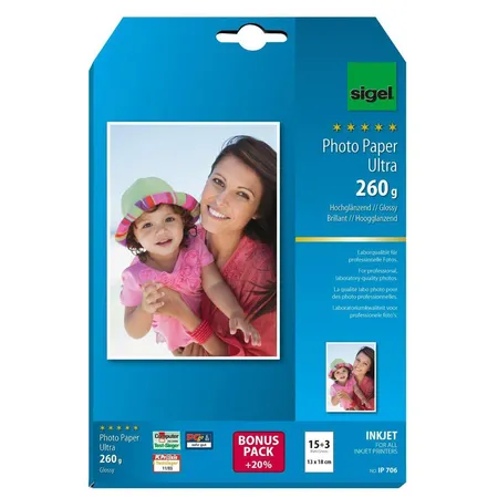Sigel InkjetUltra Photopapier, hochglänzend, 260g/m²