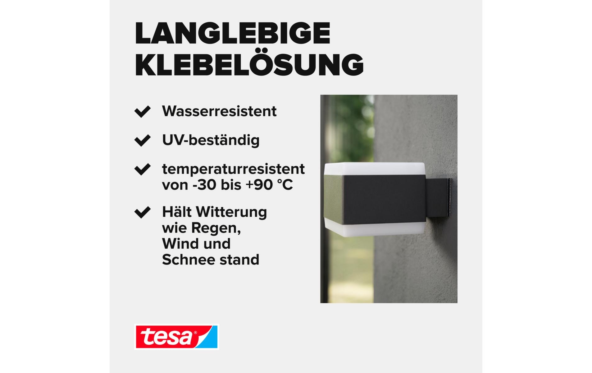 Ultra Power Lock Strips 2 Paar 2 kg, 50 x 25 mmSelbstklebende Klettband-Streifen mit extrem starkem Klettverschluss – wetterfest
