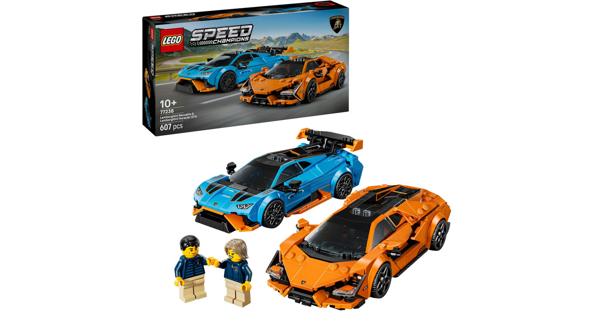 LEGOSpeed Campions - Lamborghini Revuelto en Huracán STO Constructiespeelgoed  (77238)