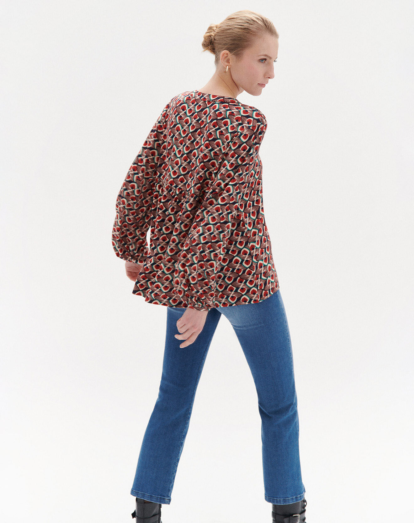 Caroll Blouse Tess imprimée rouge