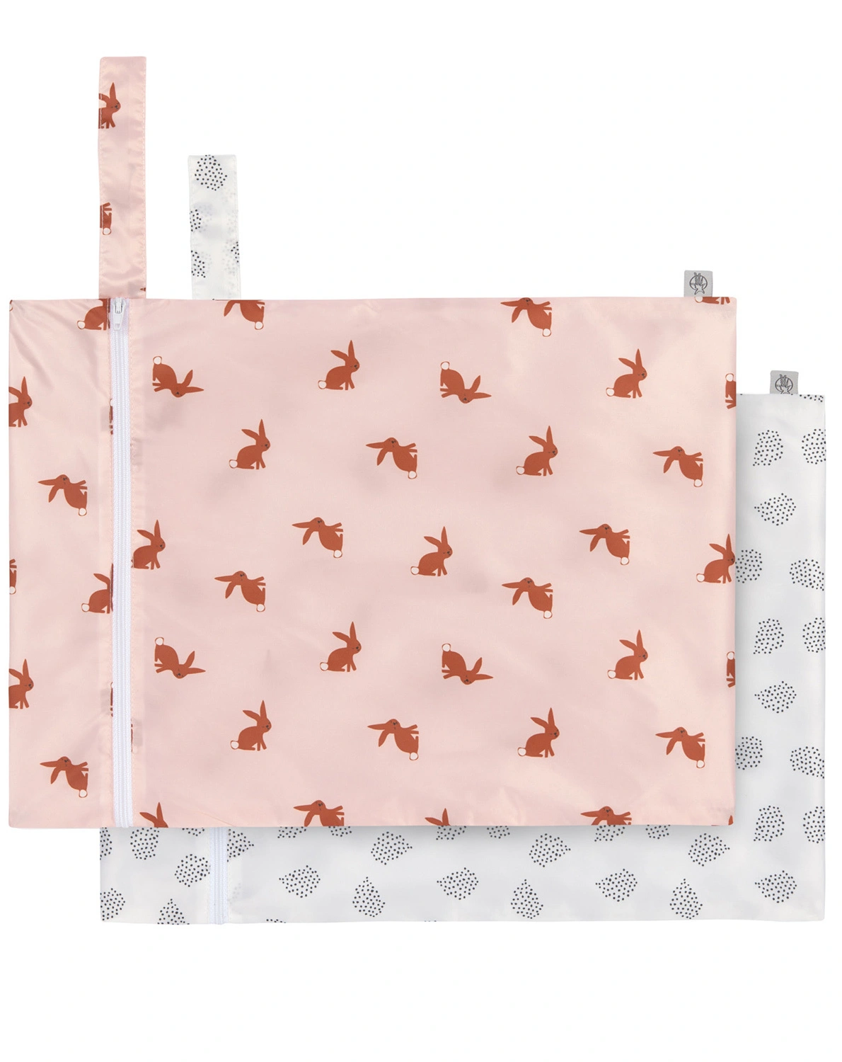 Nasstasche LITTLE FOREST RABBIT 2er Set in rosa/weiß
