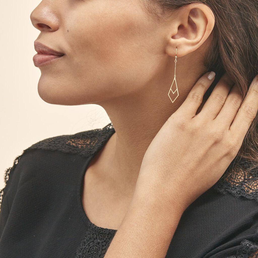 Boucles D'oreilles Pendantes Swanny Or Jaune