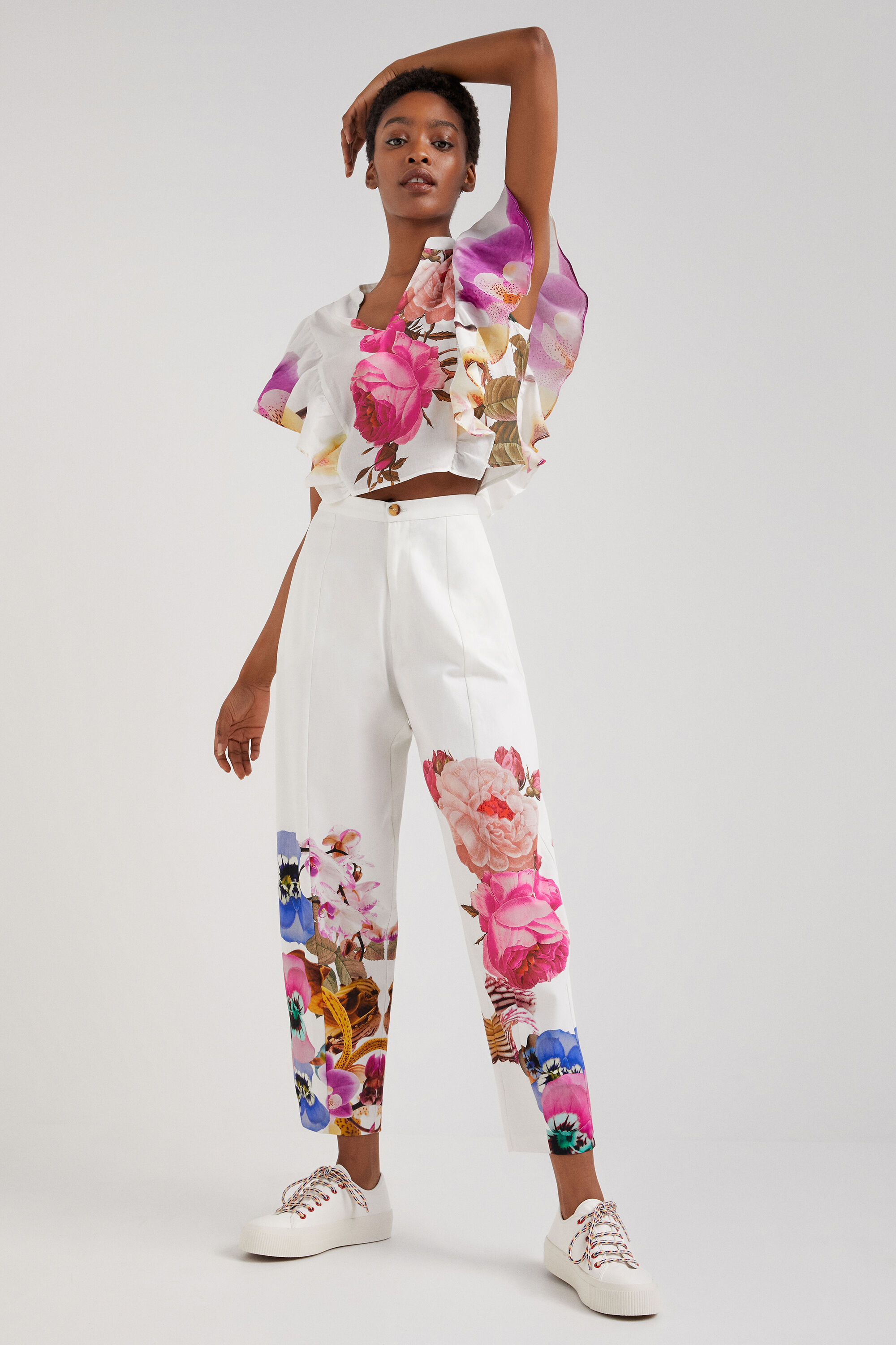 Pantalon baggy fleurs M. Christian Lacroix