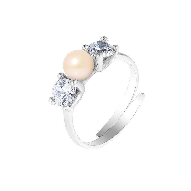 Bague jonc massif - Perle de culture d'eau douce - Argent 925