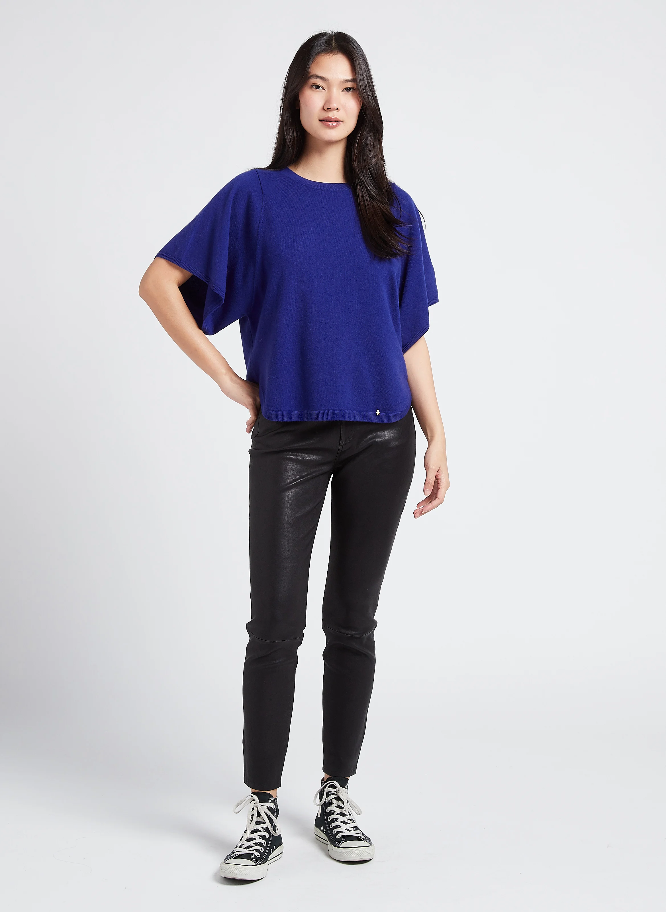 DENVER - Pantalon slim en cuir | Noir