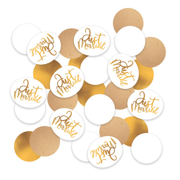 Confetti Just Married Goud Wit 14g