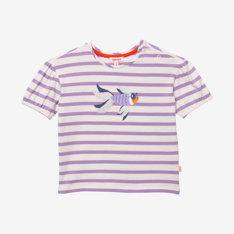 T-shirt bébé fille rayé poisson beige Catimini Beige