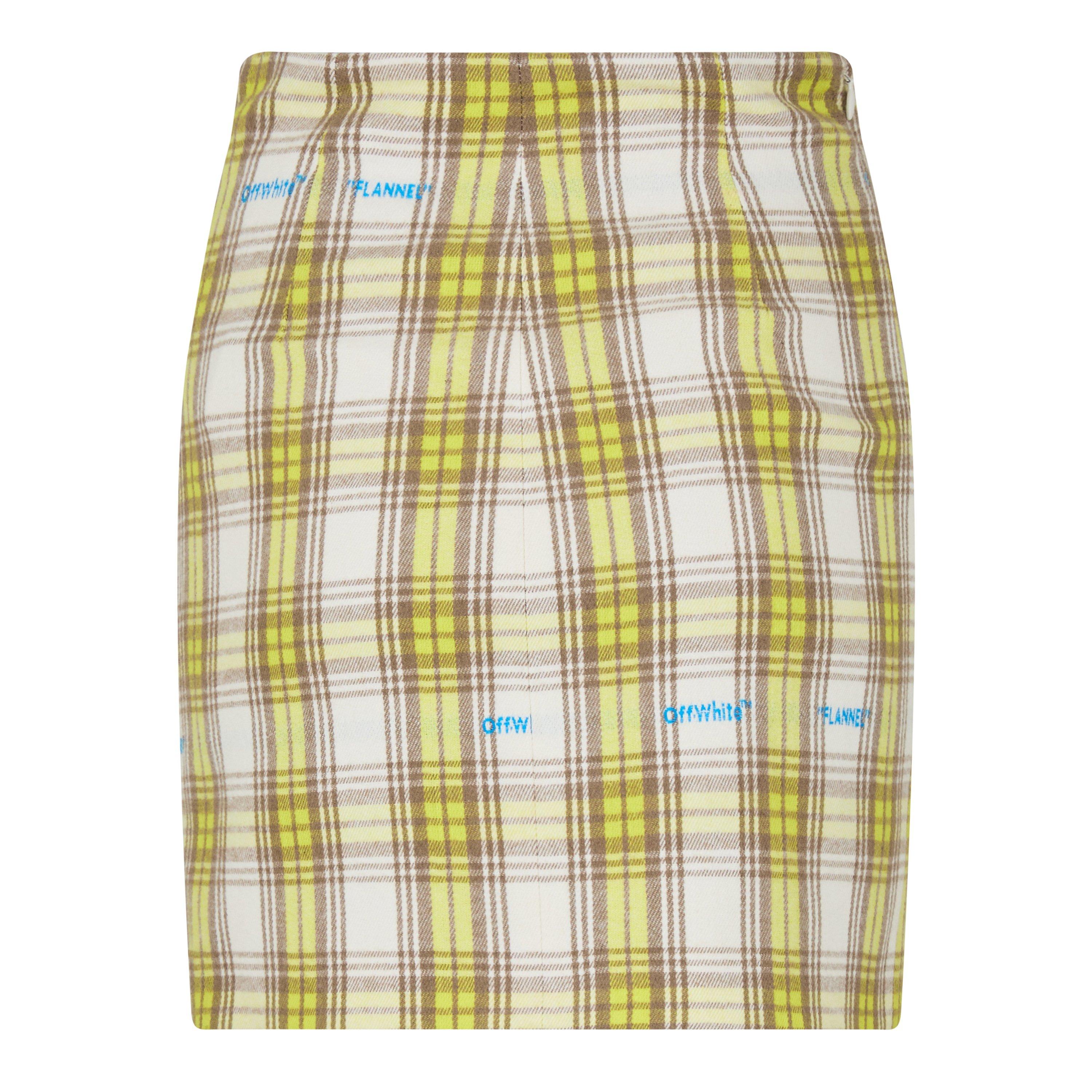 Off White Check Print Mini Skirt