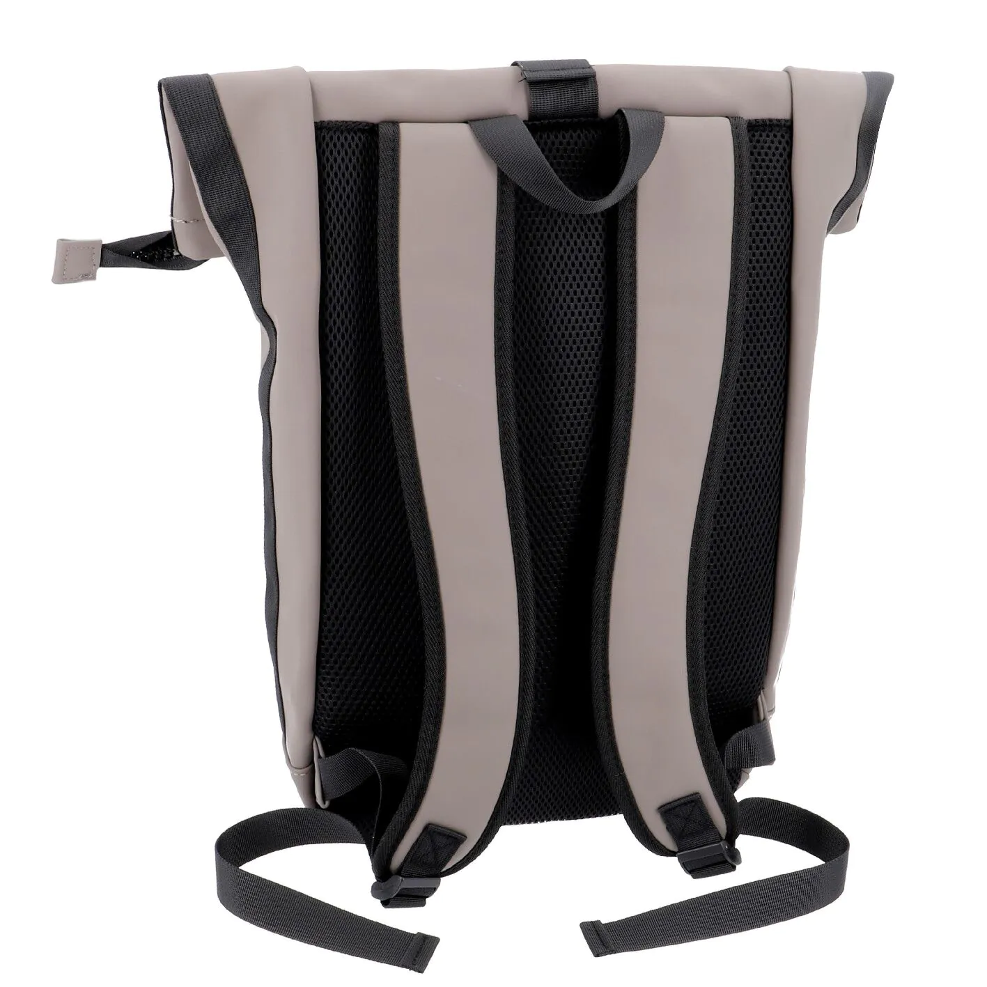 Rucksack Rolltop mit Reflektor, taupe, 16 Liter