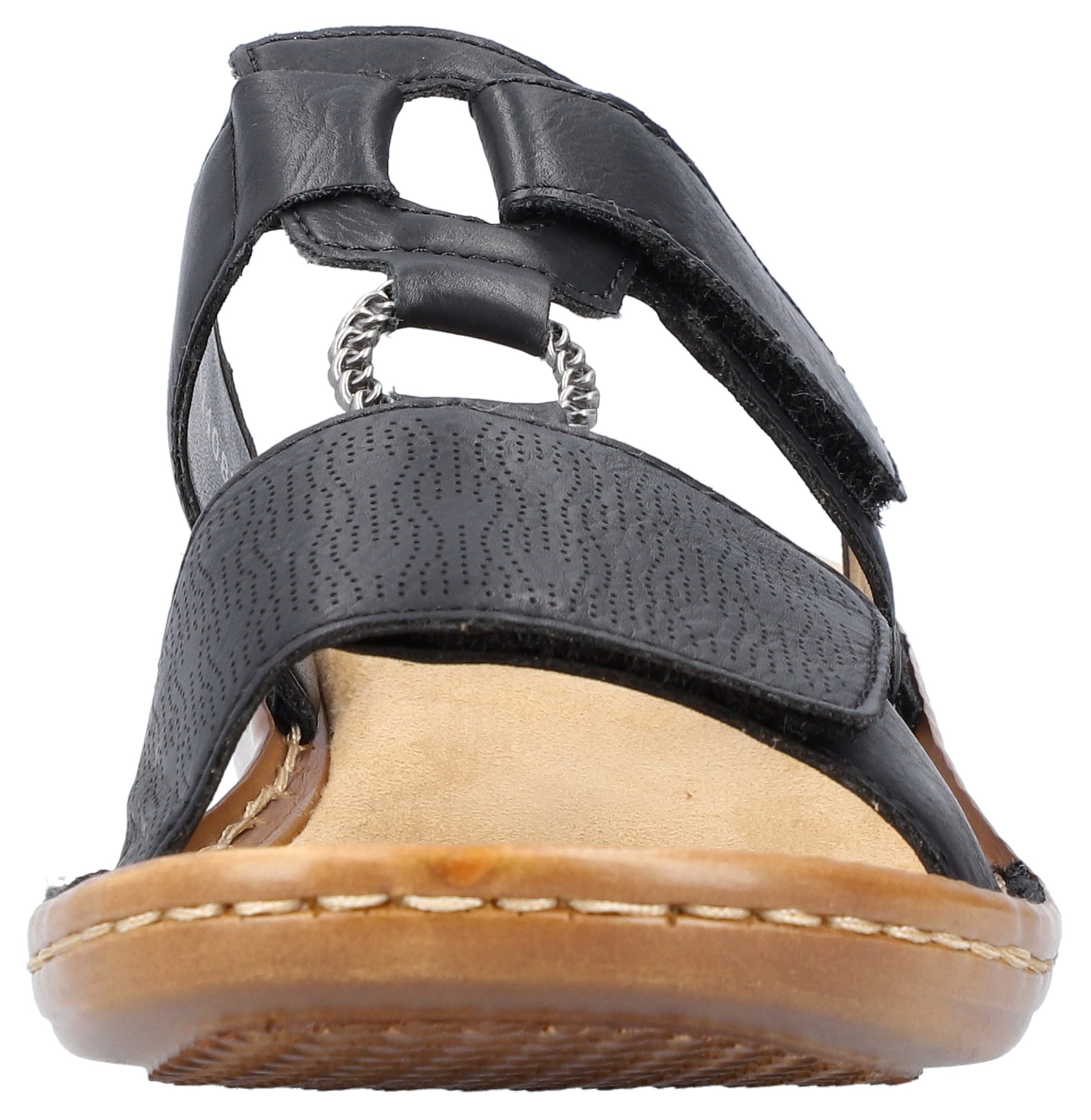 Rieker Pantolette  , Keilabsatz, Sommerschuh, Schlappen mit Schmuckring