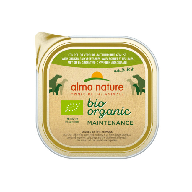 Pâtée Almo Nature Bio Organic Maintenance pour chien - Lot de 4 Barquettes 100 g