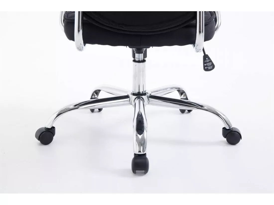 Chaise de bureau - Tissu & Métal chromé - Noir - Rako