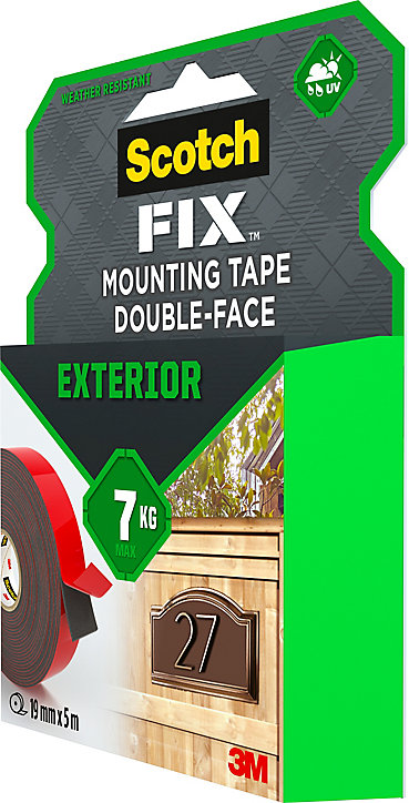 Double face extérieur 3M 19 mm x 5 m noir, 7 kg