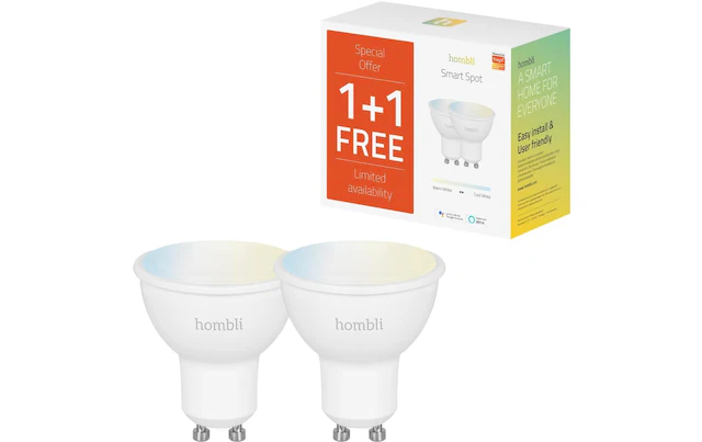 Hombli LED-Leuchtmittel »Smart Spot GU10 45050 W CCT 1+1 Pack« GU10 Kaltweiss | Neutralweiss | Tageslichtweiss | Warmweiss