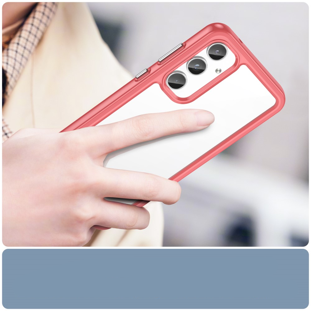 Samsung Galaxy A55 Hybrid Hülle TPU Bumper Acryl Rückseite - Transparent / Rosa