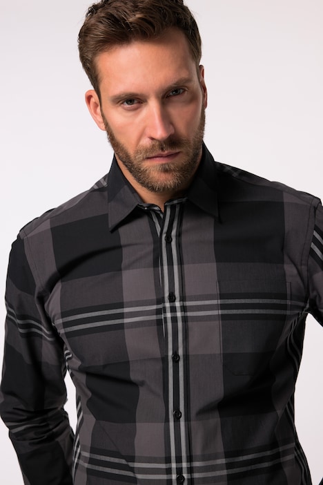 JP 1880 Karohemd, Langarm, Kentkragen, Modern Fit, bis 8 XL
