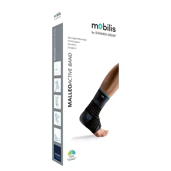 Sigvaris Mobilis MalleoActive Band Tornozeleira Proprioceptiva Tamanho XL Azul Cinza