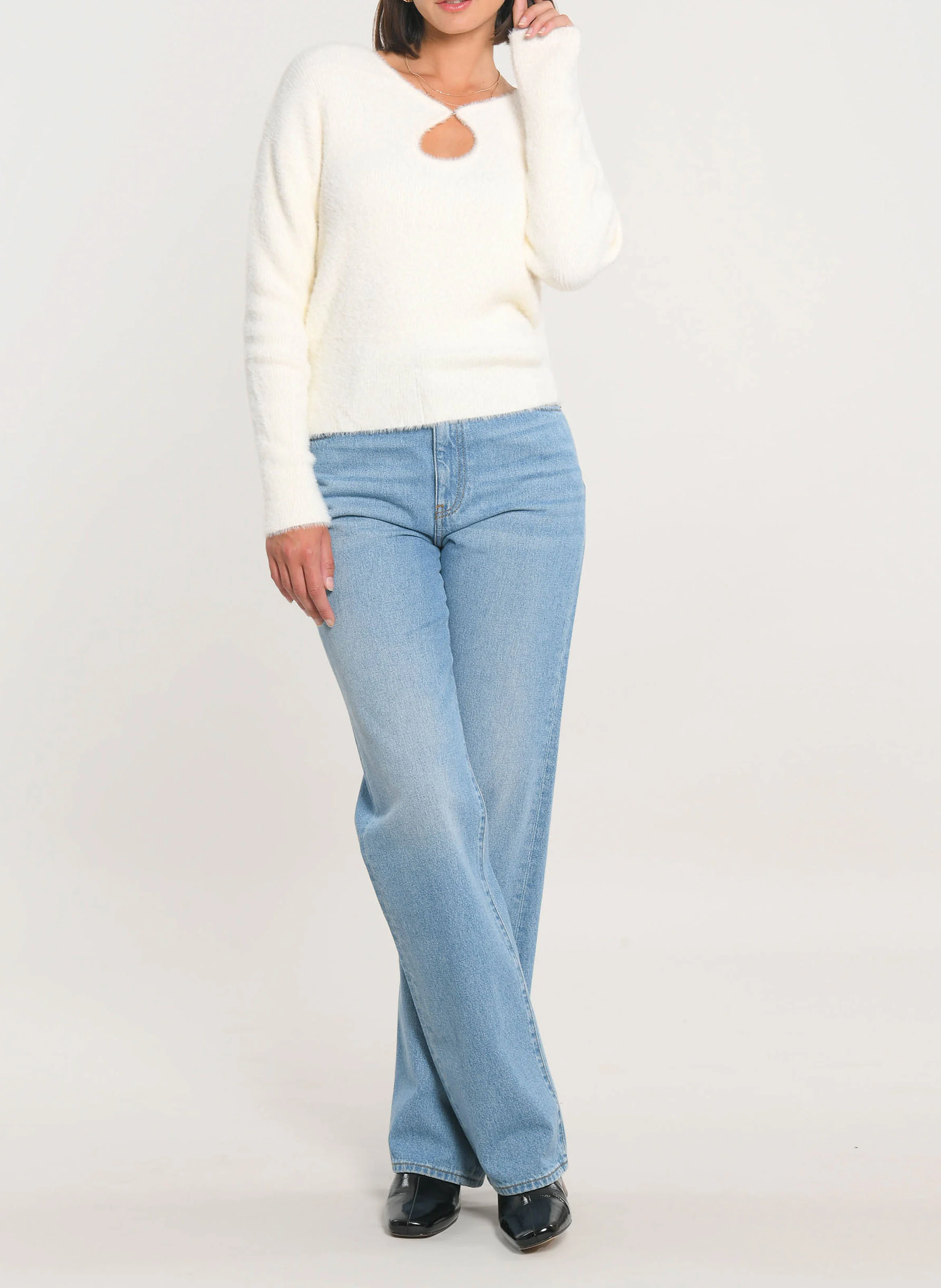 MYLO - Pull oversize en maille | Blanc