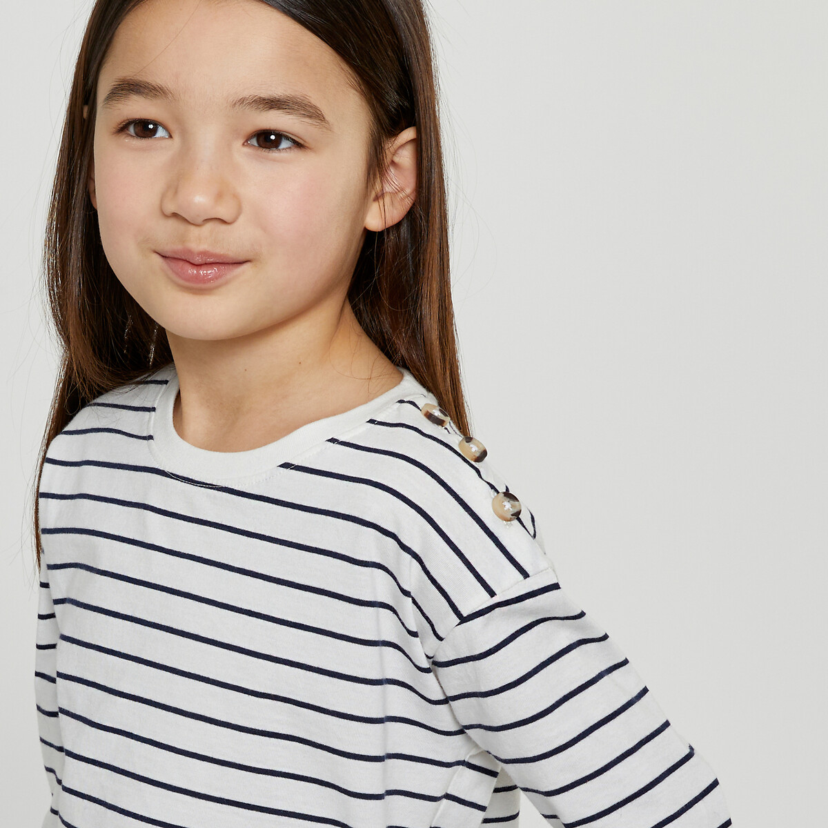 COLEÇÃO LA REDOUTE<br>Camisa azul-marinho de manga comprida, em algodão
