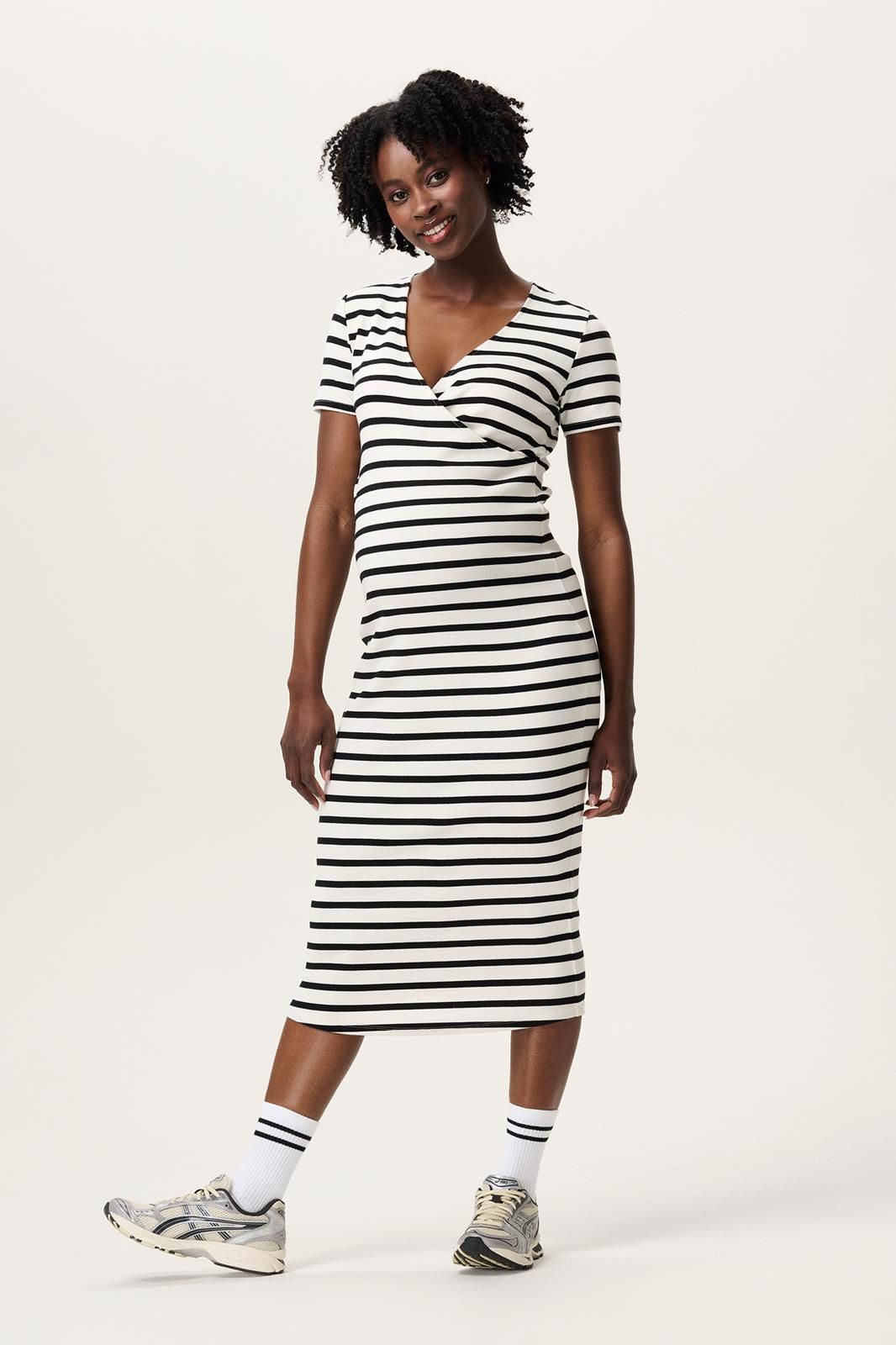 Noppies Maternity Jurk met voedingsfunctie Soiree - Cream Stripe
