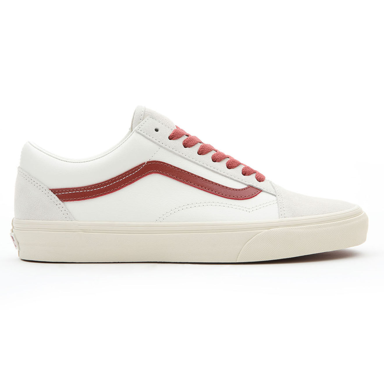 Vans Sneakers en Cuir & Textile Old Skool blanc/bordeaux