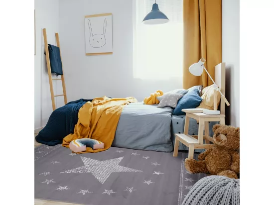 Tapis enfant 200x290 rectangle tissé gris AF1 1ST START
