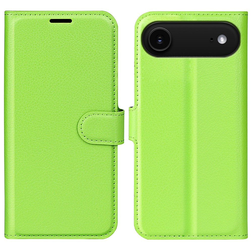 iPhone Air Leder Tasche Flip Cover Litchi Look - Grün