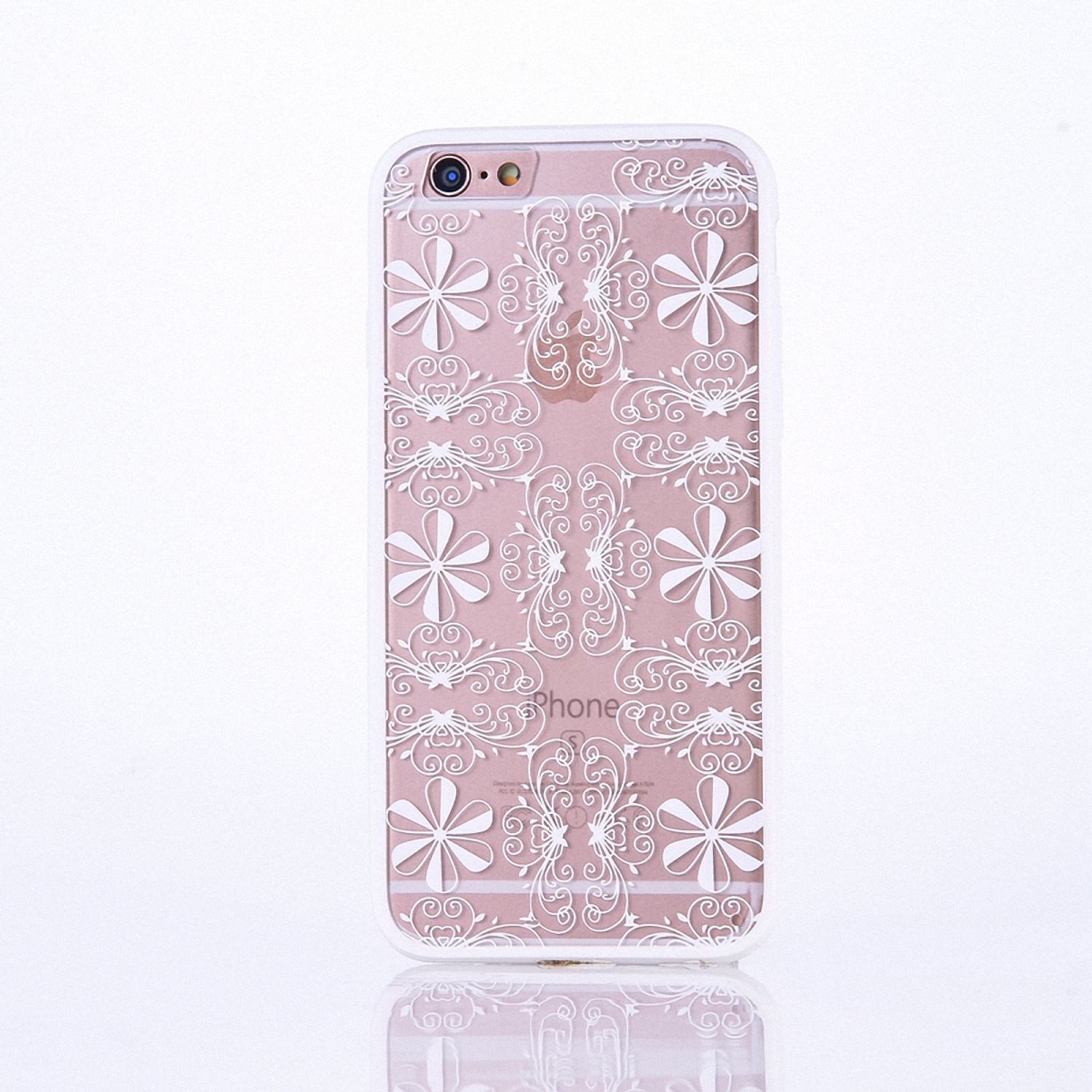 Apple iPhone 6 / 6s Handy Hülle Mandala Case Schutzhülle Motiv Ornamente Weiß