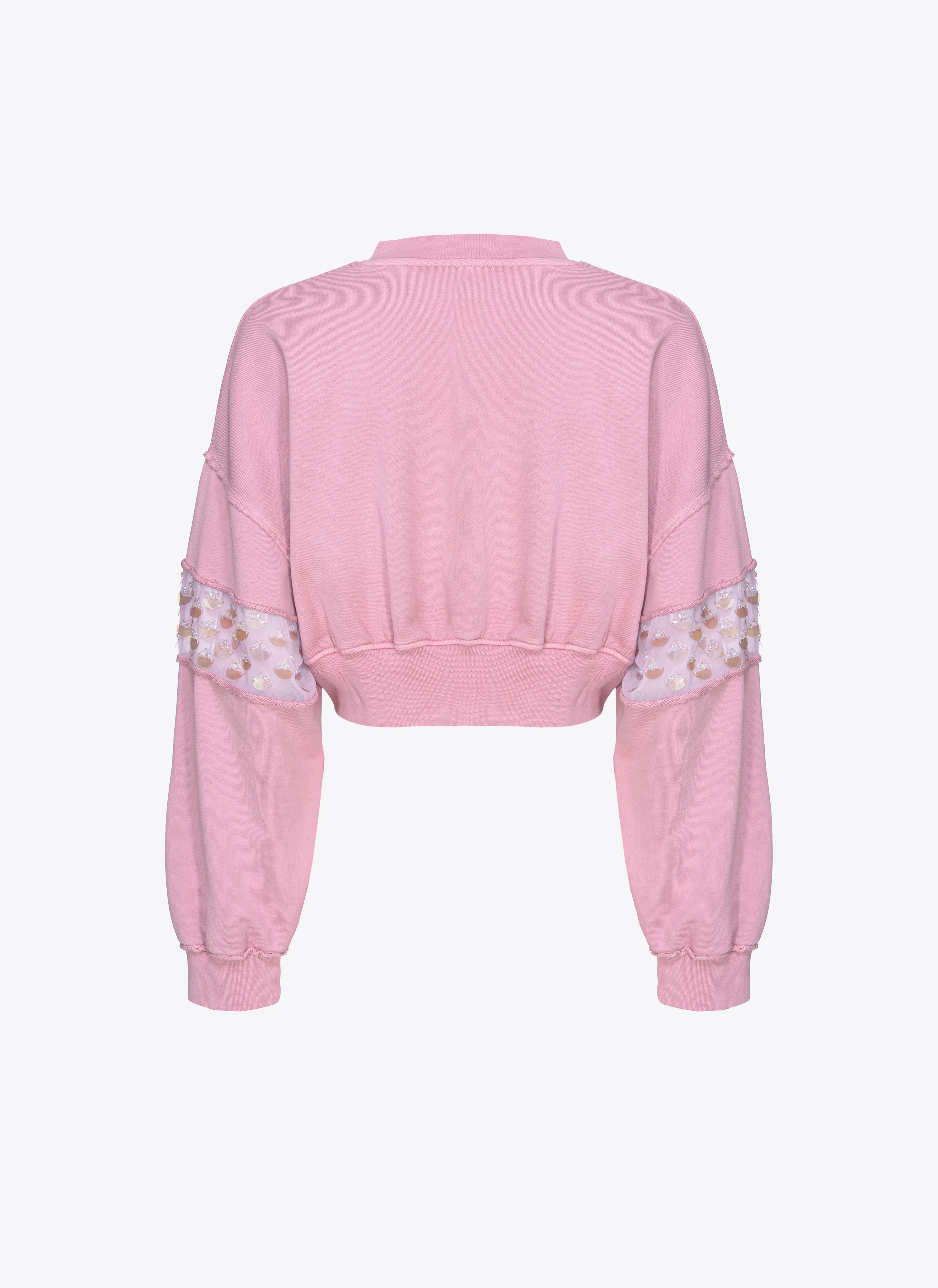 Sweat-shirt court brodé à la main | Violet