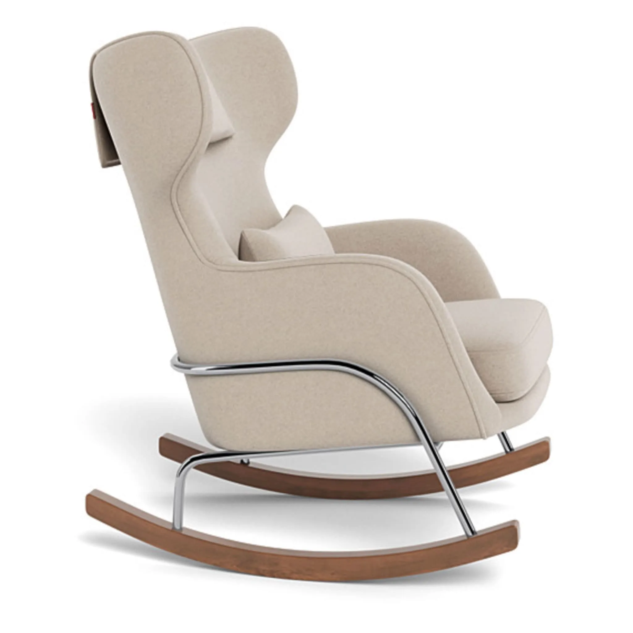 Monte Chaise Berçante Grand Jackson - Laine Oatmeal  Chrome