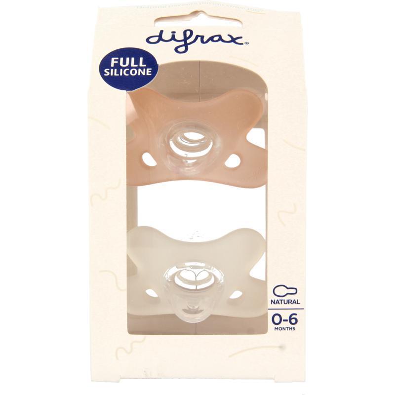 Difrax Siliconen Fopspeen Natural 0-6 Maanden 2 Stuks