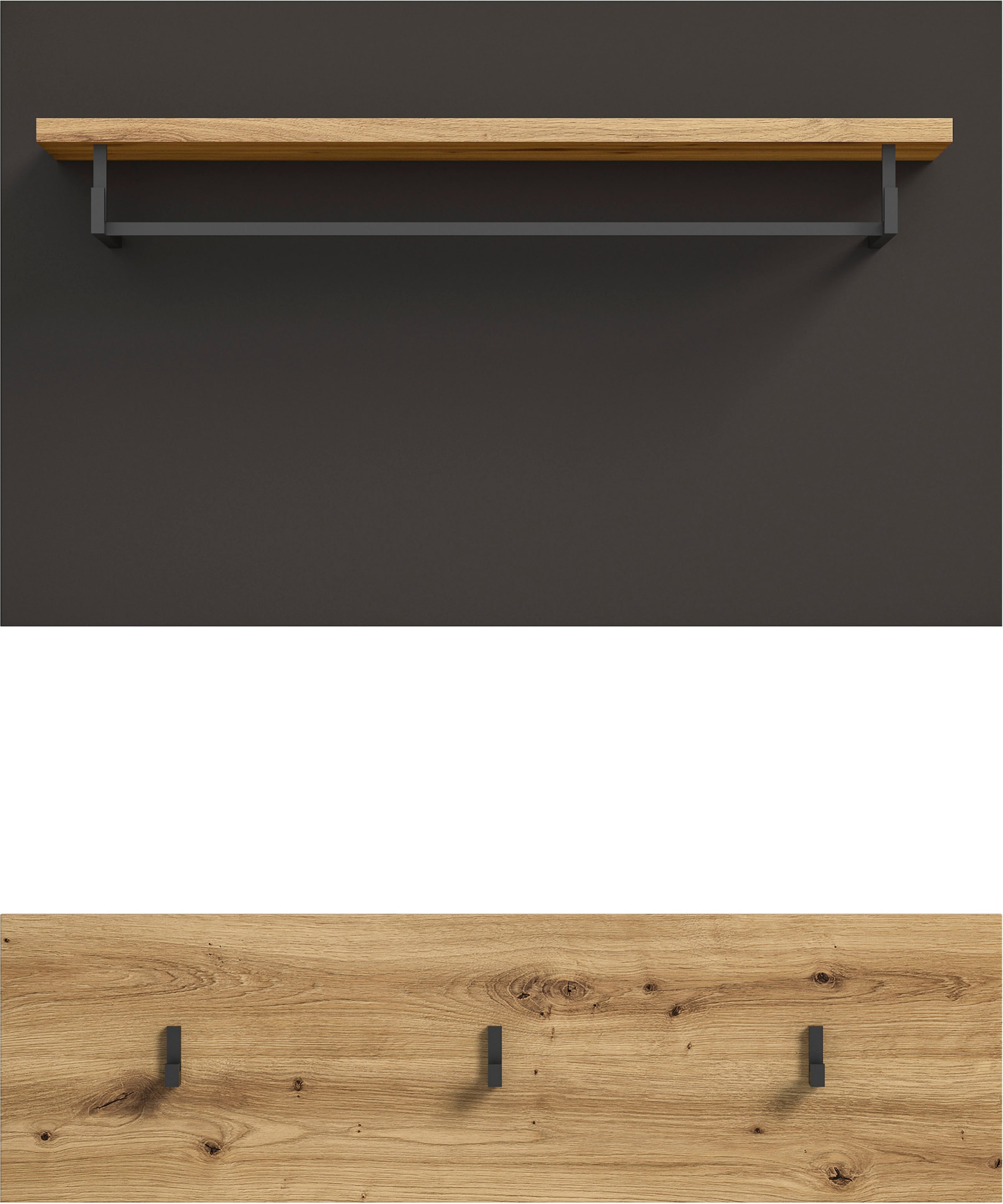 INOSIGN Garderobenpaneel »REHAT, TOPSELLER!, 2-teilig, bestehend aus: Paneel & Hakenleiste« in verschiedenen Farben erhältlich, 1 Stk. tlg. Paneel, Hakenleiste, Wandboard, Garderobe, Garderobenleiste