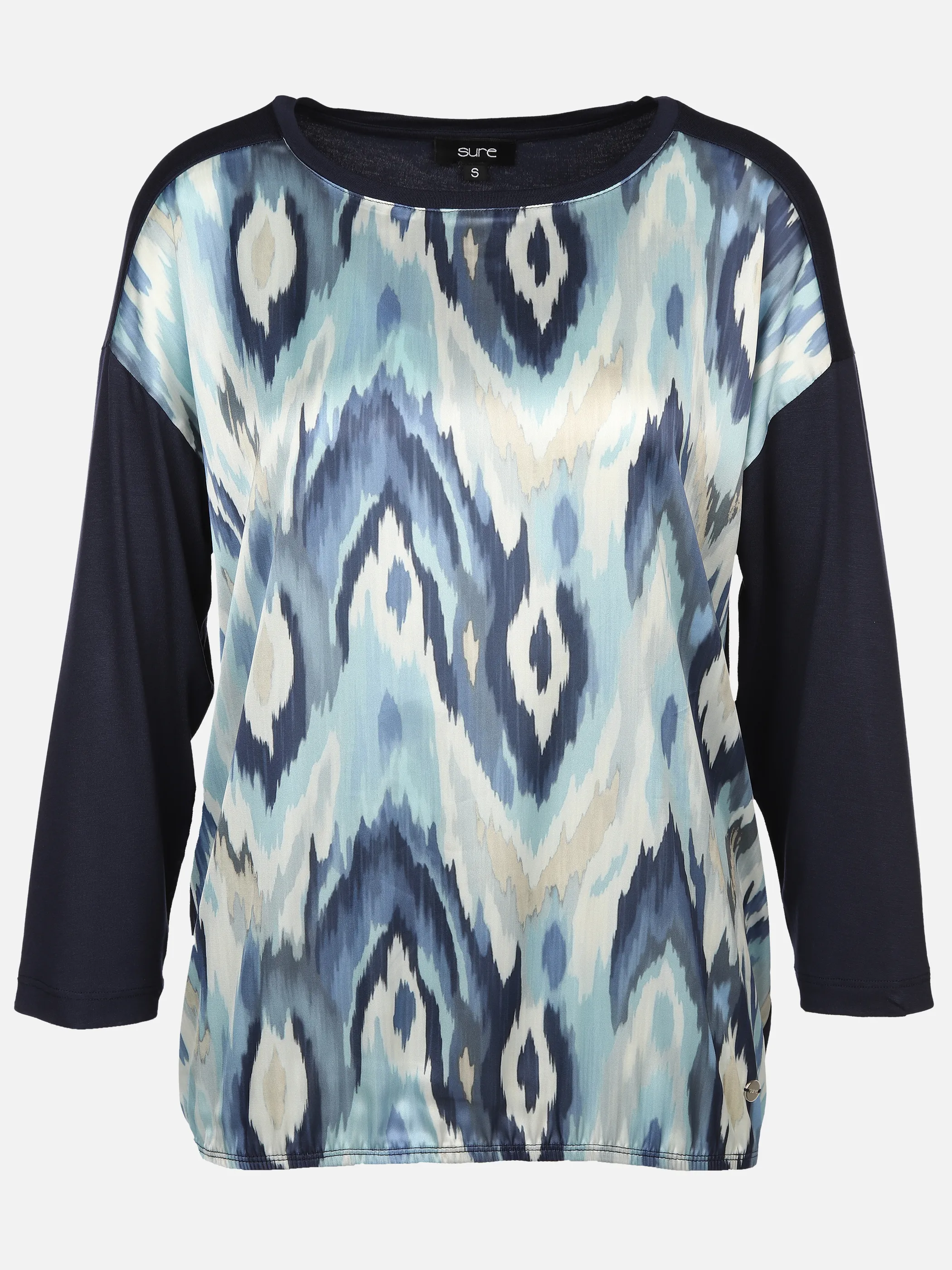 Damen Shirt im Materialmix
