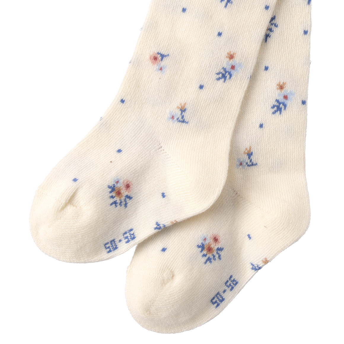 Topomini Pure Collection Baby Strumpfhose mit Blumen-Motiv creme