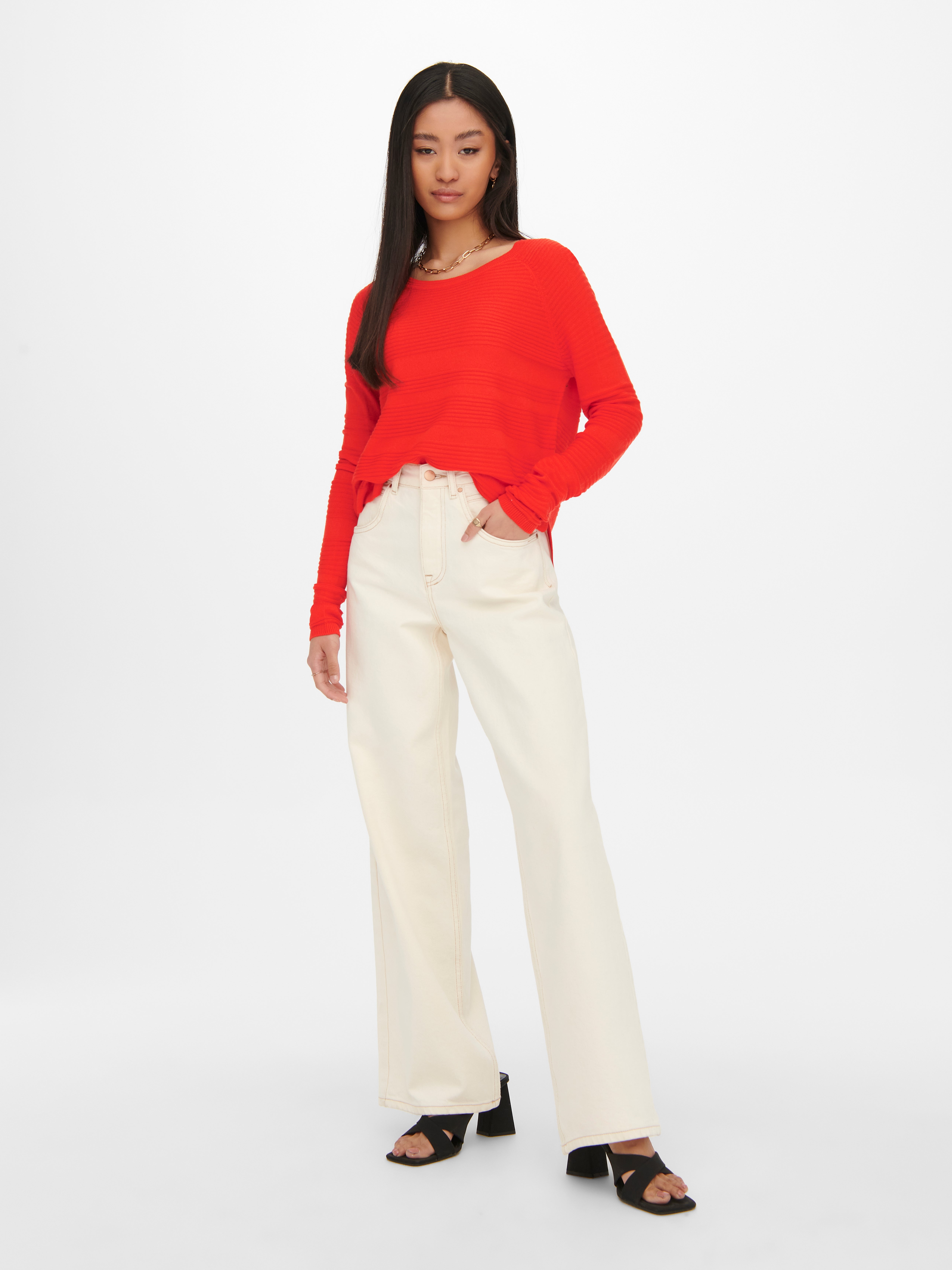 ONLCAVIAR Strickpullover Red Clay