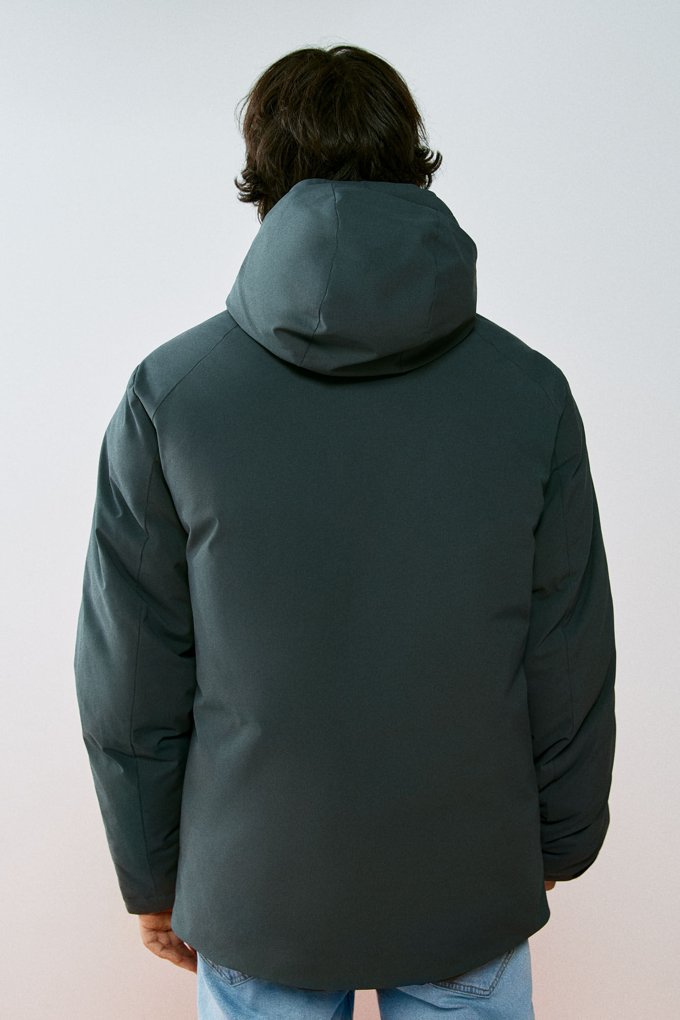Parka técnica curta acolchoada para meninas