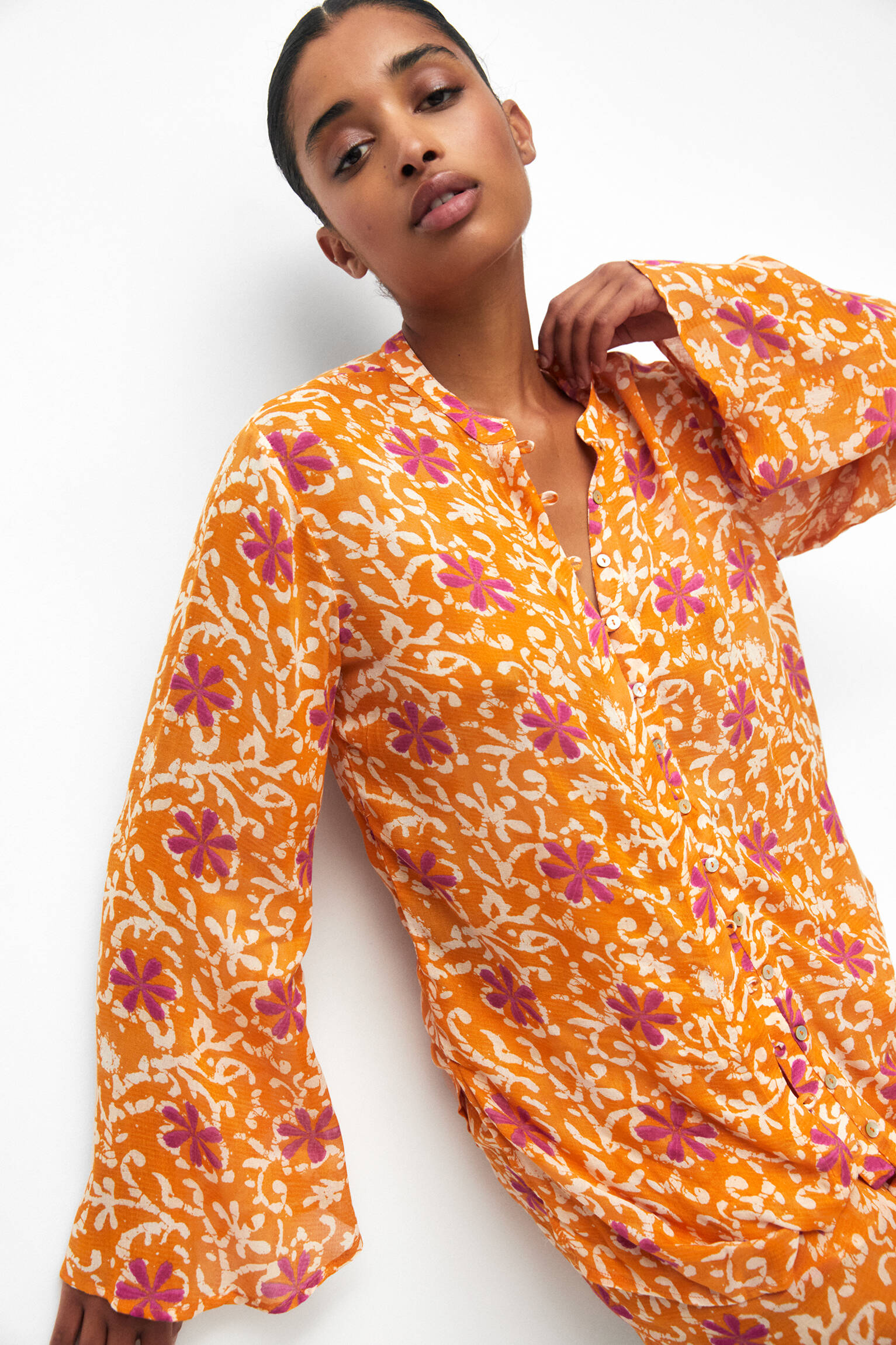 CAMISA ESTAMPADA BOHO - LARANJA
